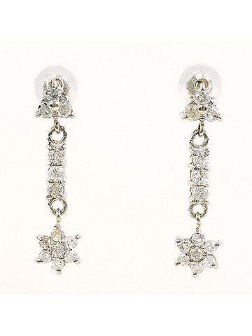 Unbranded PT900 Platinum Earrings with 0.25ct Diamonds, Total Weight 2.0g, Like New Condition. (view 1)