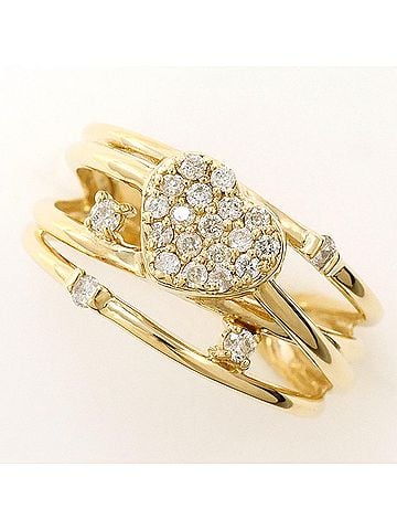 Unbranded K10 10K YG Yellow Gold Ring with 0.20ct Diamond, Total Weight 2.3g, Like New Condition. (view 1)