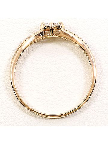 Unbranded K10 10K Pink Gold Ring, 1 Diamond, 0.23ct, Total Weight 1.3g, Like New Condition. (view 2)