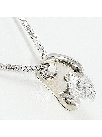 Unbranded PT900 Platinum / PT850 Necklace with 0.340ct Diamond (I1 clarity), Certificate of Authenticity, Total Weight 2.7g, 40cm Length, Like New Condition. (view 2)
