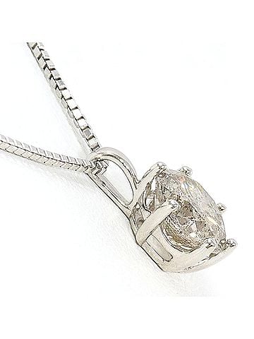 Unbranded PT900 Platinum / PT850 Necklace with 1.00ct Diamond (I1 clarity), Certificate of Authenticity, Total Weight 2.7g, 40cm Length, Like New Condition. (view 2)