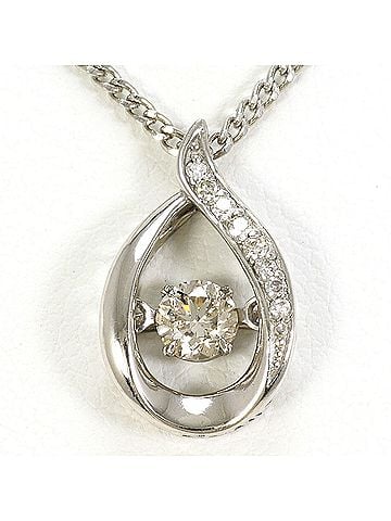 Unbranded PT900 Platinum PT850 Necklace with 0.20ct and 0.03ct Diamonds, Certificate of Authenticity Included, Total Weight 4.1g, 41cm, Like New Condition (view 1)