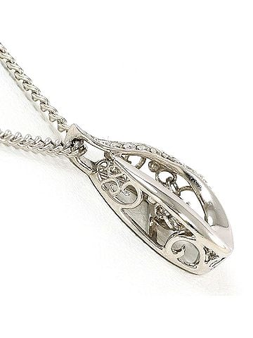 Unbranded PT900 Platinum PT850 Necklace with 0.20ct and 0.03ct Diamonds, Certificate of Authenticity Included, Total Weight 4.1g, 41cm, Like New Condition (view 2)