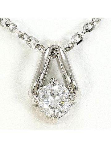 Unbranded PT900 Platinum / PT850 Necklace with 0.31ct Diamond (VS1 clarity), Certified, Total Weight 4.8g, 50cm Length, Like New Condition. (view 1)