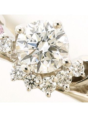 Unbranded PT900 Platinum Ring with 0.282ct Diamond and 0.06ct Pink (SI2 clarity), Certificate of Authenticity, Total Weight 4.3g, Like New Condition. (view 2)