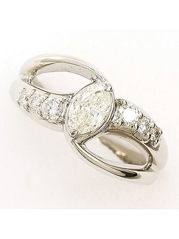 Unbranded PT900 Platinum Ring, 1 Diamond (0.323ct) and 0.24ct (SI2 clarity), with Certificate of Authenticity, Total Weight 8.2g, Like New Condition. (view 1)