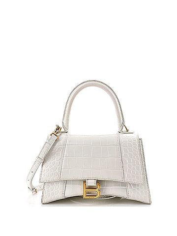 Balenciaga Hourglass Top Handle Bag Crocodile Embossed Leather Small (view 1)