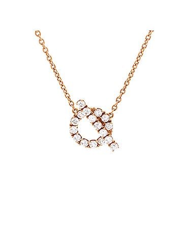 Hermès Finesse Pendant Necklace 18K Rose Gold and Diamonds (view 1)