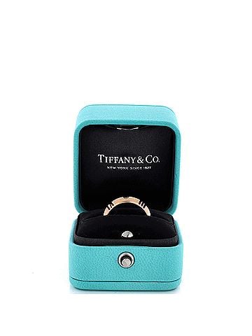 Tiffany & Co. Atlas X Closed Ring 18K Rose Gold with Diamonds Narrow (view 2)