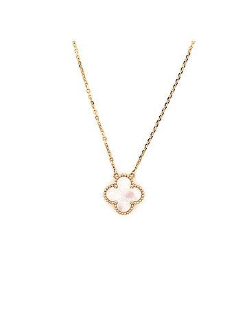 Van Cleef & Arpels Vintage Alhambra Pendant Necklace 18K Yellow Gold and Mother of Pearl (view 1)