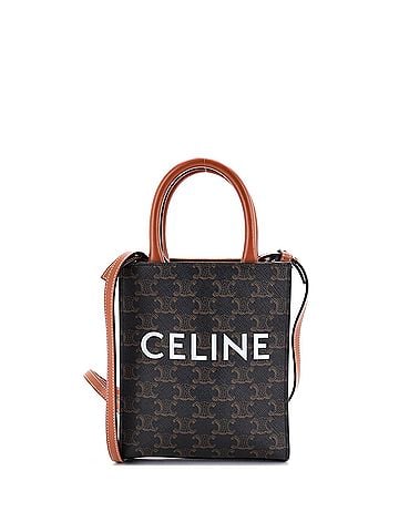Céline Vertical Cabas Tote Triomphe Coated Canvas Mini (view 1)