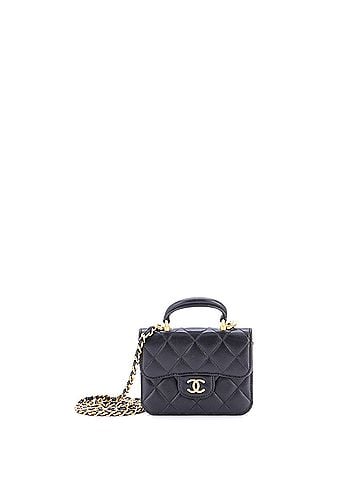 Chanel Top Handle Flap Coin Purse with Chain Quilted Lambskin (view 1)