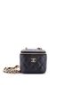Chanel 100% Leather Black Tiny CC Link Vanity Case with Chain Quilted Caviar Mini One size - photo 1