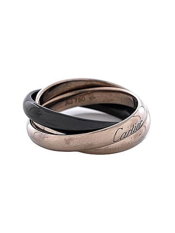 Cartier Trinity Ring 18K White Gold and Ceramic (view 2)