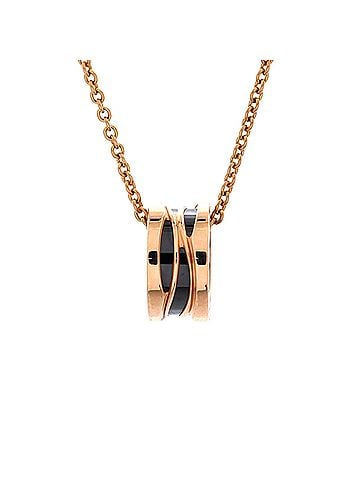 Bvlgari B.Zero1 Design Legend Zaha Hadid Pendant Necklace 18K Rose Gold with Ceramic (view 1)