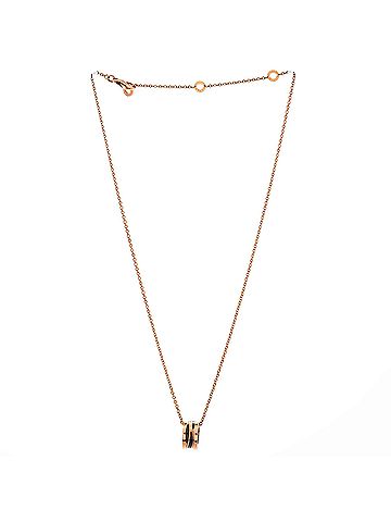 Bvlgari B.Zero1 Design Legend Zaha Hadid Pendant Necklace 18K Rose Gold with Ceramic (view 2)
