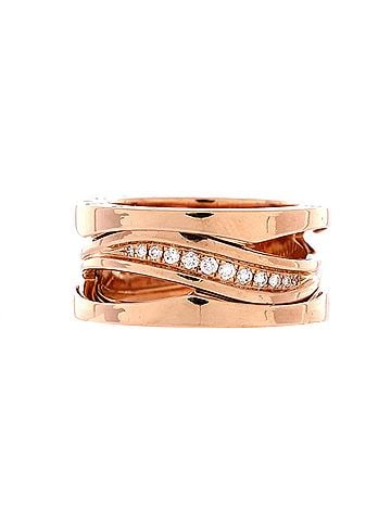 Bvlgari B.Zero1 Design Legend Zaha Hadid Three Band Ring 18K Rose Gold with Diamonds (view 1)