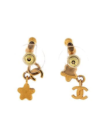 Chanel CC Star Drop Crawler Earrings Metal with Crystals (view 2)