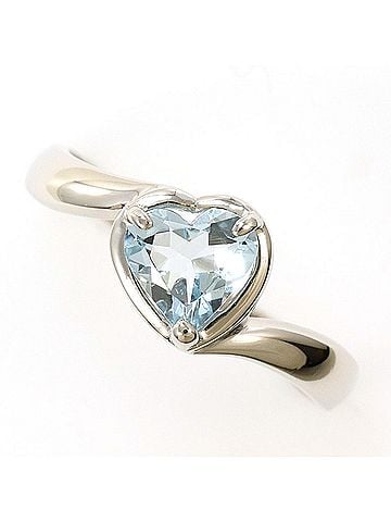 Unbranded PT900 Platinum Ring, 1 Aquamarine Stone, Total Weight 2.1g, Like New Condition. (view 1)