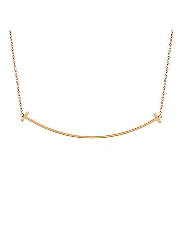 Tiffany & Co. T Smile Pendant Necklace 18K Rose Gold Large (view 1)