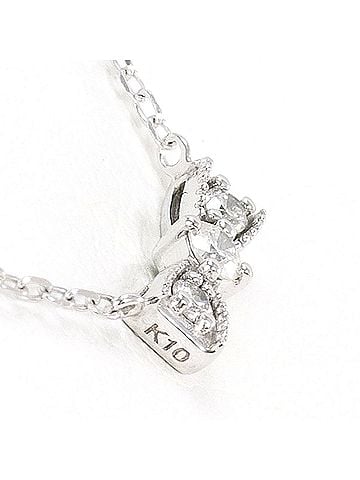 Unbranded K10 10K WG White Gold Necklace with Diamond (no carat marking), Total Weight 0.9g, 41cm, Like New Condition. (view 2)