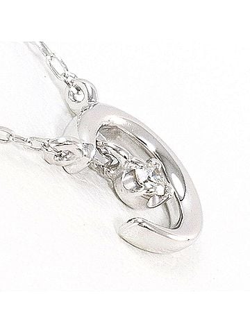 Unbranded K10 10K WG White Gold Necklace with 0.02ct Diamond, Total Weight 1.0g, 40cm, Like New Condition (view 2)