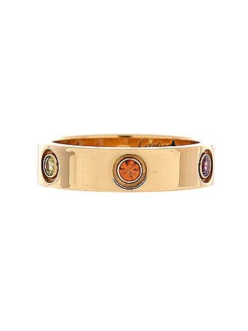 Cartier Love 6 Stone Band Ring 18K Yellow Gold with Sapphires, Garnets and Amethyst (view 1)