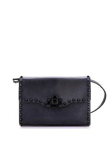 Valentino Garavani Rockstud Flip Lock Flap Bag Leather Medium (view 1)