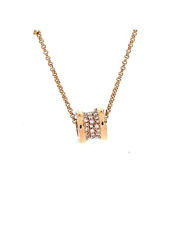 Bvlgari B.Zero1 Pendant Necklace 18K Rose Gold with Pave Diamonds Mini (view 1)