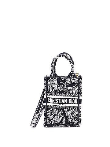 Christian Dior Book Tote Phone Bag Embroidered Canvas Mini (view 1)