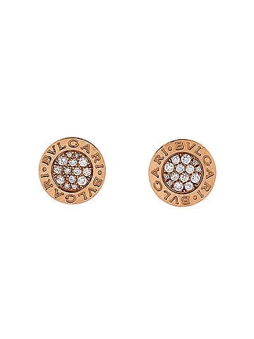 Bvlgari Bvlgari Bvlgari Stud Earrings 18K Rose Gold and Diamonds (view 1)