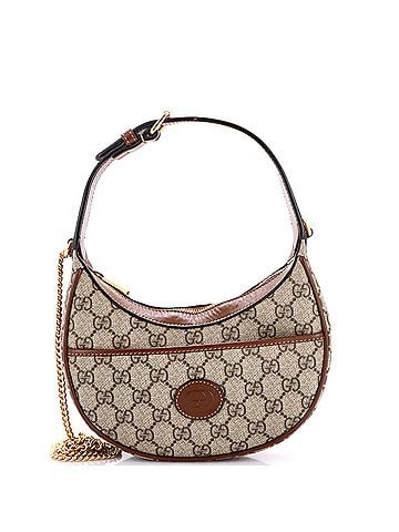 Gucci Interlocking G Patch Half Moon Hobo GG Coated Canvas Mini (view 1)