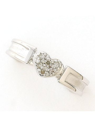 Unbranded K10 10K WG White Gold Ring with Diamond (No carat marking), Total Weight 1.5g, Like New Condition. (view 1)