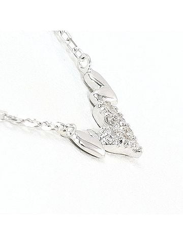 Unbranded K10 10K WG White Gold Necklace with Diamond (no carat marking), Total Weight 0.9g, 41cm, Like New Condition. (view 2)