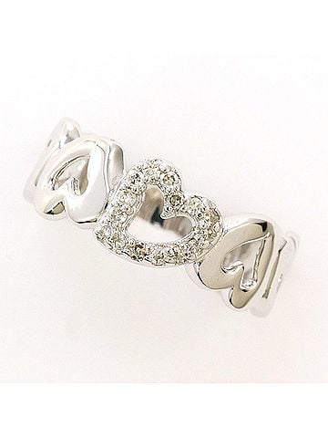 Unbranded K14 14K WG White Gold Ring with Diamond (No carat marking), Total Weight 2.1g, Like New Condition. (view 1)