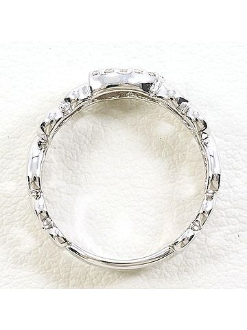 Unbranded K14 14K WG White Gold Ring with Diamond (No carat marking), Total Weight 2.1g, Like New Condition. (view 2)