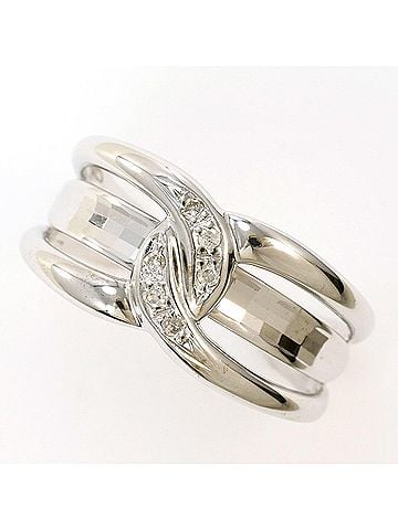 Unbranded K14 14K WG White Gold Ring with 1 Diamond (carat weight not stamped), Total Weight 3.7g, Like New Condition. (view 1)