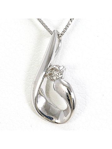 Unbranded K14 14K WG White Gold Necklace with 0.05ct Diamond, Total Weight 0.9g, 40cm, Like New Condition (view 1)