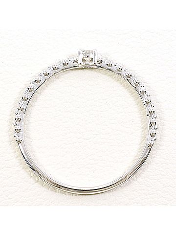 Unbranded K10 10K WG White Gold Ring with 1 Diamond (0.06 ct), Total Weight 0.9g, Like New Condition. (view 2)