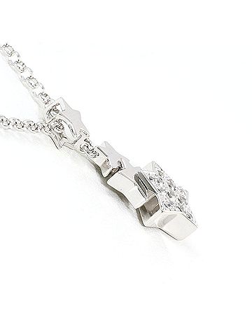 Unbranded K14 14K WG White Gold Necklace with Zirconia, Total Weight 3.6g, 40cm, Like New Condition (view 2)