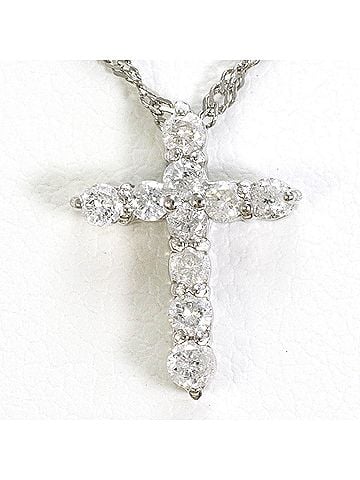 Unbranded PT900 Platinum / PT850 Necklace with 0.30 ct Diamond, Total Weight 2.6g, 40cm, Like New Condition. (view 1)