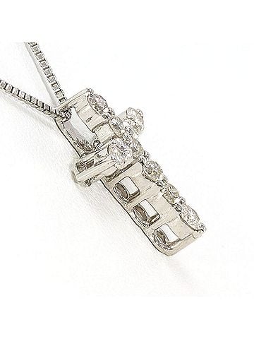 Unbranded PT900 Platinum / PT850 Necklace with 0.30 ct Diamond, Total Weight 2.8g, 40cm, Like New Condition. (view 2)