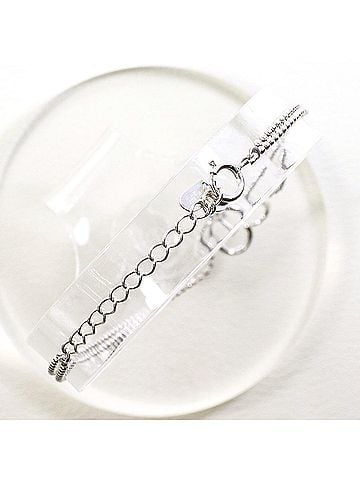 Unbranded K14 14K WG White Gold Bracelet with Diamond (no carat marking), Total Weight 1.5g, 18cm, Like New Condition. (view 2)