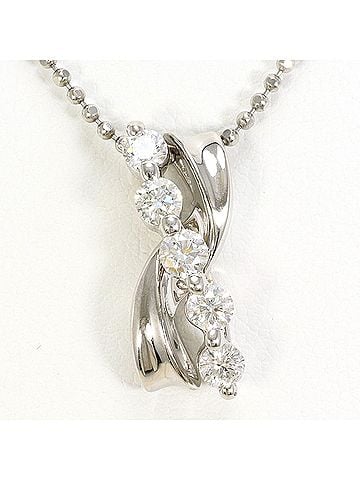 Unbranded PT900 Platinum / PT850 Necklace with 0.517ct Diamond, Certificate of Authenticity Included, Total Weight 7.5g, 50cm Length, Like New Condition (view 1)