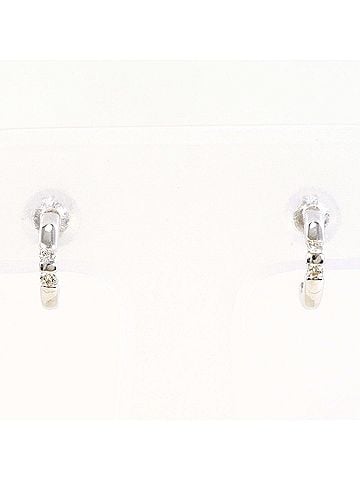 Unbranded K14 14K WG White Gold Earrings with 0.02ct Diamonds, Total Weight 0.6g, Like New Condition. (view 1)
