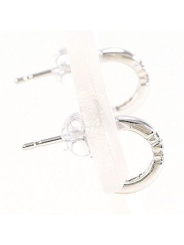 Unbranded K14 14K WG White Gold Earrings with 0.02ct Diamonds, Total Weight 0.6g, Like New Condition. (view 2)