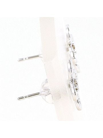 Unbranded K10 10K WG White Gold Earrings with 0.02ct Diamonds, Total Weight 0.6g, Like New Condition. (view 2)