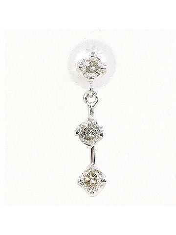 Unbranded K14 14K WG White Gold Earring (Single Earring) with 0.15ct Diamond, Total Weight 0.2g, Like New Condition. (view 1)