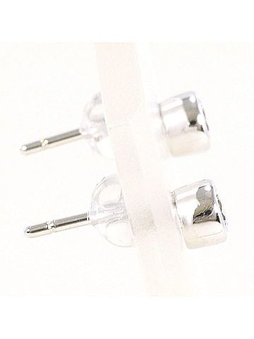 Unbranded K14 14K WG White Gold Earrings with Zirconia, Total Weight 0.7g, Like New Condition (view 2)
