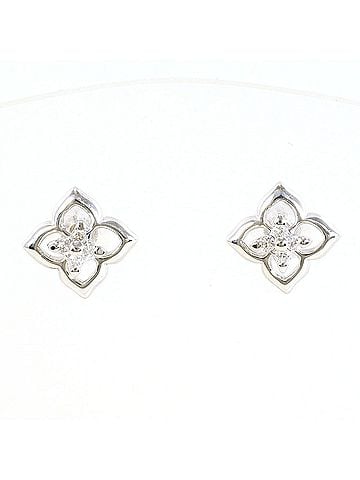 Unbranded K14 14K WG White Gold Earrings with 0.04ct Diamonds, Total Weight 1.3g, Like New Condition. (view 1)